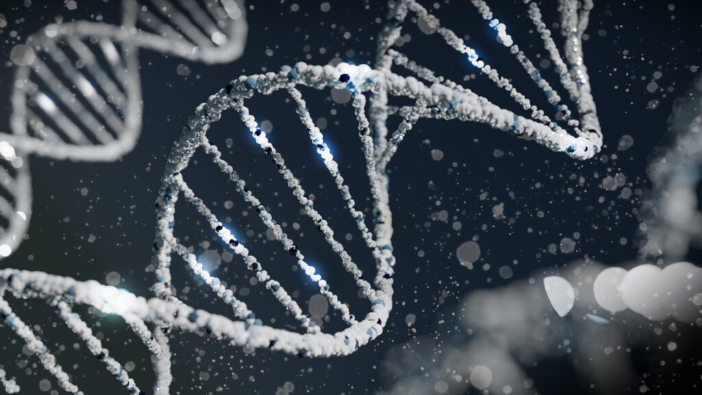 Picture of a DNA Strand as an illustration of how each human is unique and does not need a body alteration to be special. 